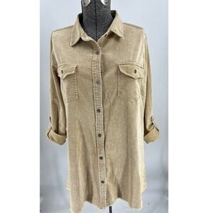 UMGEE Corduroy Tan Mid Thigh Dress with Pockets Size XL NWT